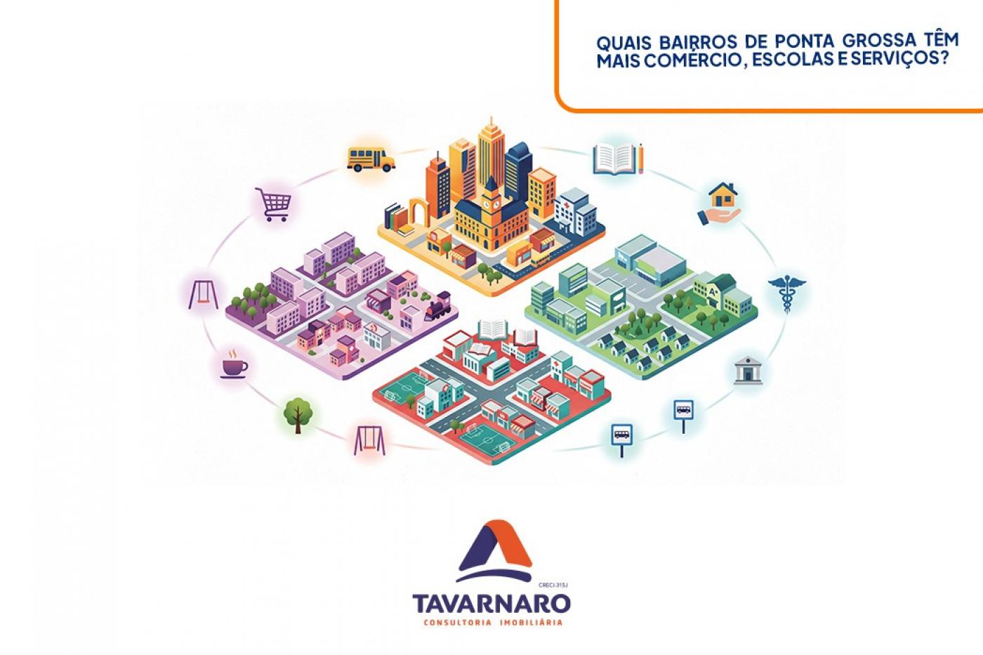 Quais bairros de Ponta Grossa t�m mais com�rcio, escolas e servi�os?
